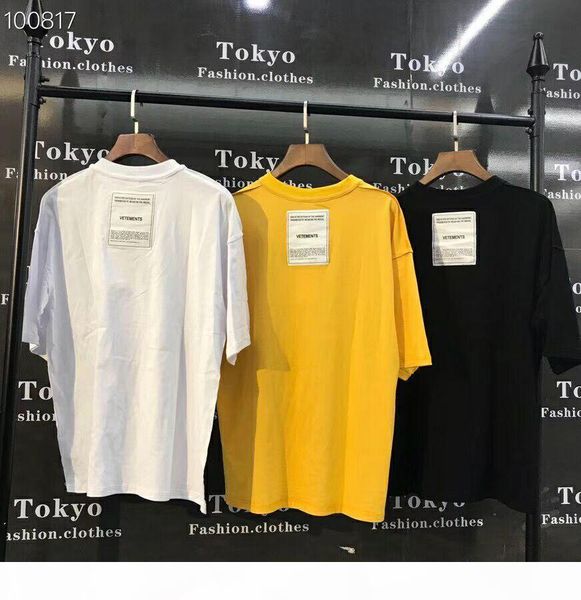 

20ss мужские женщины аппликация tee негабаритная футболка письмо печать мода повседневная футболка строительная одежда хип-хоп летние мужчин, White;black