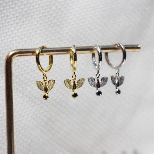 

dangle & chandelier 925 sterling silver earring fashion zircon animal bird geometric pigeon short pendant drop ear ring bone wild woman jewe