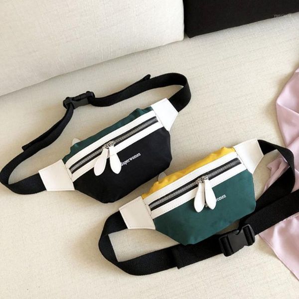 

women canvas letter waist bag ladies canvas fanny pack fashion travel money phone chest banana bag female bum belt bags1