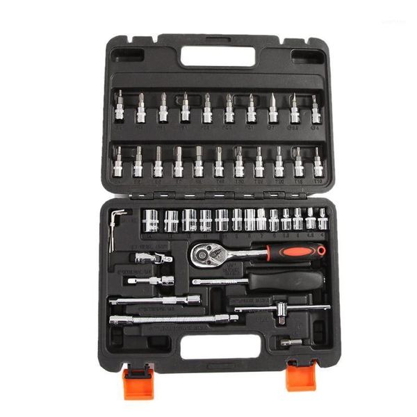 

46pcs socket ratchet wrench car repair tool kit sleeve pawl socket spanner screwdriver for car motorcycle bicycle repair tools1
