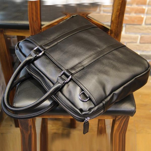 

men brief cases pu bags male business bag black 35cm*25cm*6cm1
