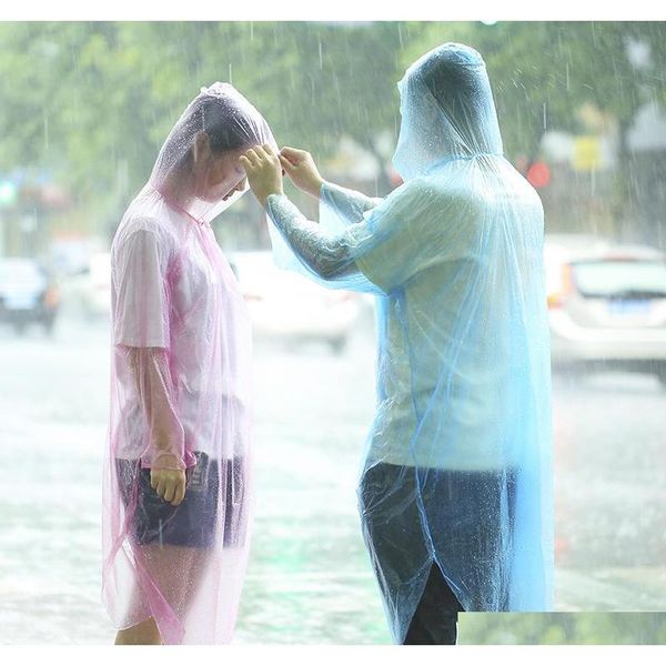 

fashion disposable pe raincoats poncho rainwear travel rain coat rain wear qyltug bbgargden