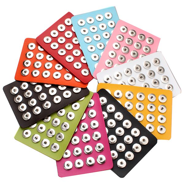 

pu leather 18mm 12mm snap button display for 24pcs snaps storage jewelry soft displays holder, Black;white