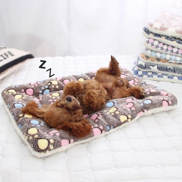 

pet dog mattress pet soft blanket print coral fleece dog cat beds mats for small medium large dogs cats supplies
