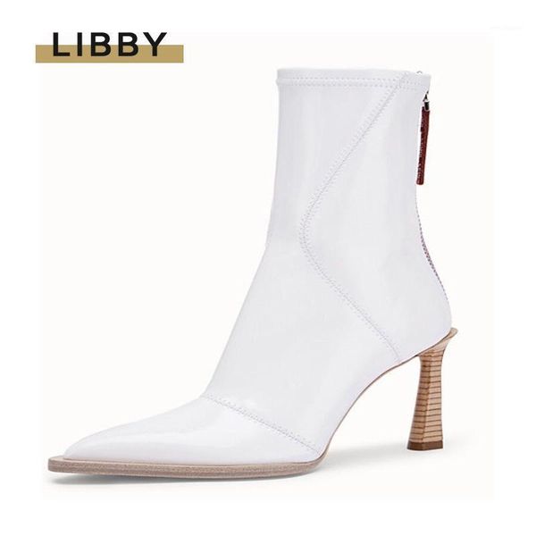 

2020new white square toe high heels ankle boots ladies short and fat high heels zipper ankle boots pointed toemotorcycle1, Black