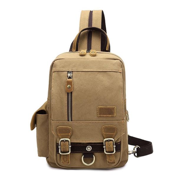 

women's simple style canvas fabric backpack fashion casual multi-function bag outdoor travel light small backpack
