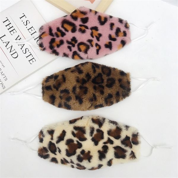 

face mask fashion trend plush leopard mask winter warm windproof outdoor cycling masks washable reusable mouth masks 5 g2