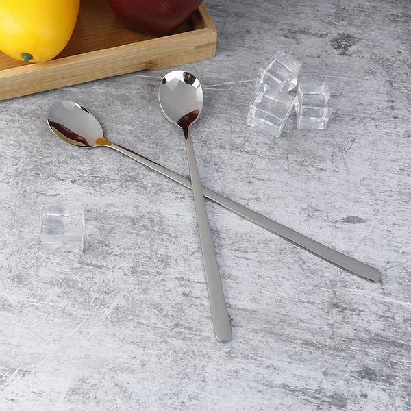 

1pcs stainless steel long handled coffee spoon ice dessert tea spoon for picnic flatware kitchen accessories h sqczzy