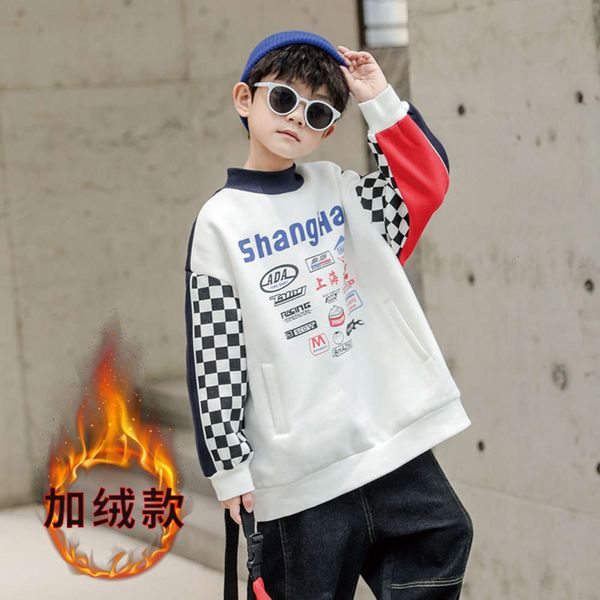 

sweater korean boys' late autumn thickened winter wtern sle half high collar big children's loose pullover, Black