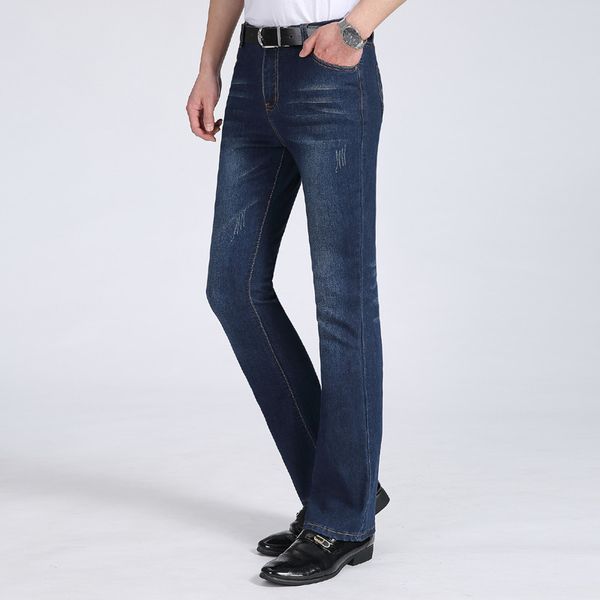 

men's 2020 spring and you'll see a new korean version of the micro bell denim male brim pants thin blue stretch dark hf0v