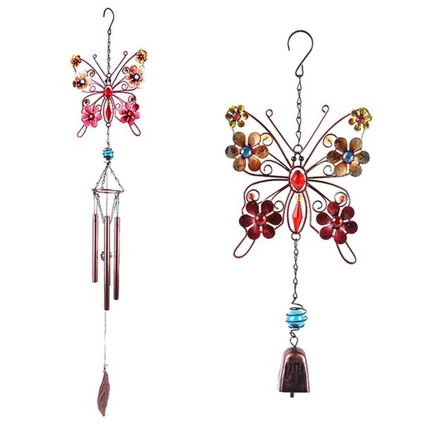 

metal butterfly wind chime tube bell art craft pendant home garden ornament