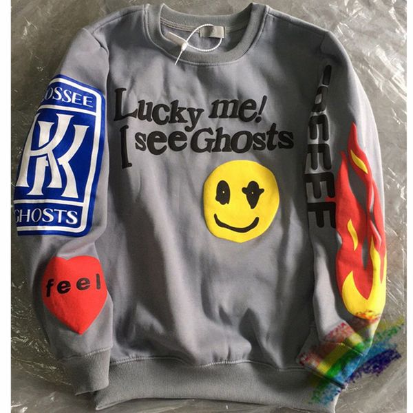 

2021 new lucky me i ghosts kanye west cudi sweatshirts kid see ghost los angeles hoodies asian size men women bnly, Black