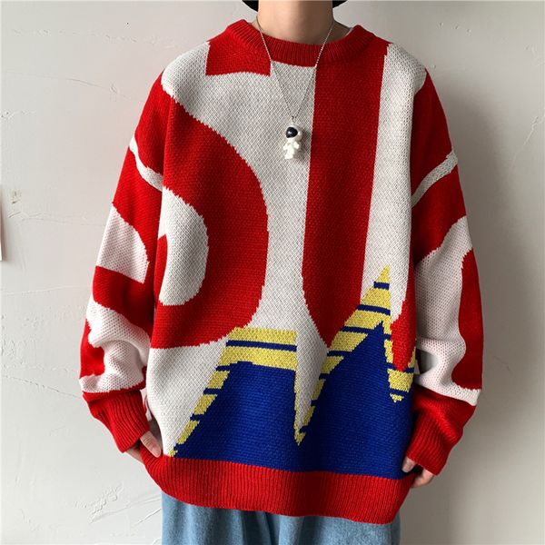 

2021 new fashion o-neck sweater men's hip hop streetwear pull oversized -5xl long sleeves pullover for autumn spring winter jgee, White;black