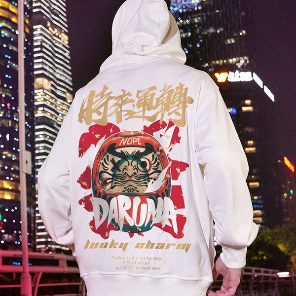 

zazomde men hoodies chinese style lucky printed hip hop hoodie casual sweatshirts streetwear men loose pullover male oversize 201104, Black