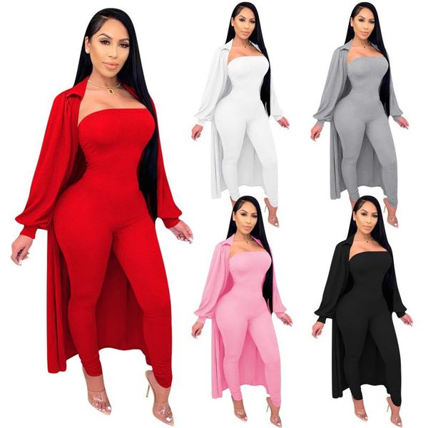 

spot 2021 european and american spring and autumn solid color threaded cloak jacket + jumpsuit, Gray