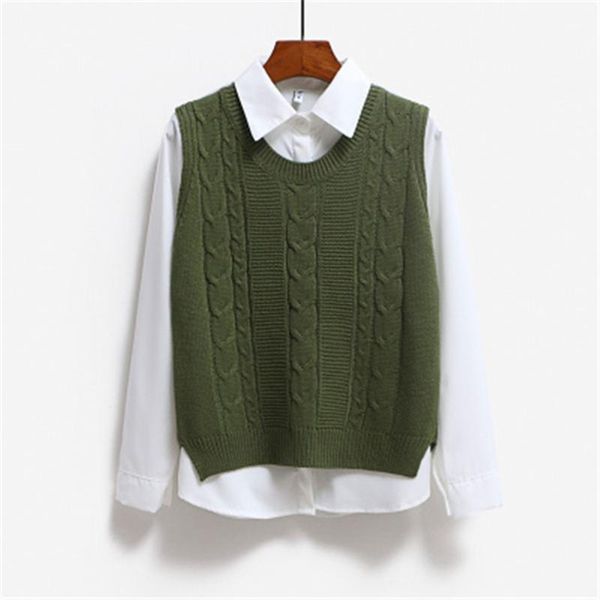 

korean fashion new arrival autumn sleeveless knitted vest women v-neck pullover women knitted sweater solid casual female vest1, Black;white