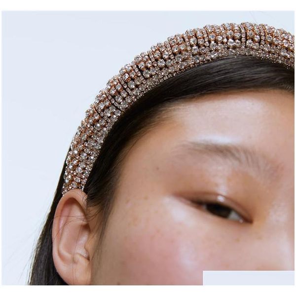 

rhinestone sponge headband beaded drill headband color diamond hair hoops women wide brim hair band gir jllgsu dayupshop, Silver