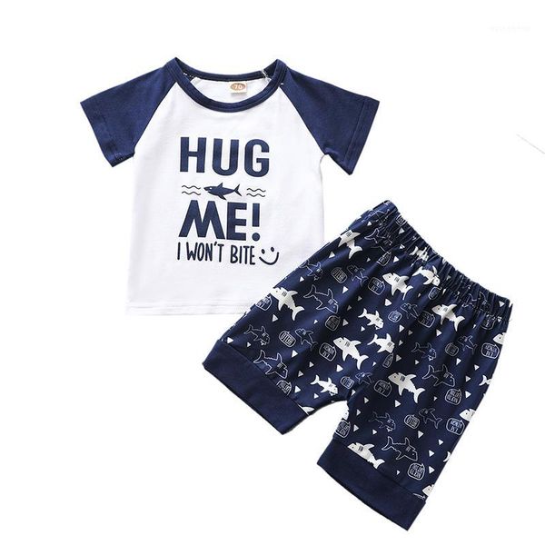 

clothing sets bunvel toddler kids baby leisure letter printed boy t-shirt + animal shorts summer clothes1, White