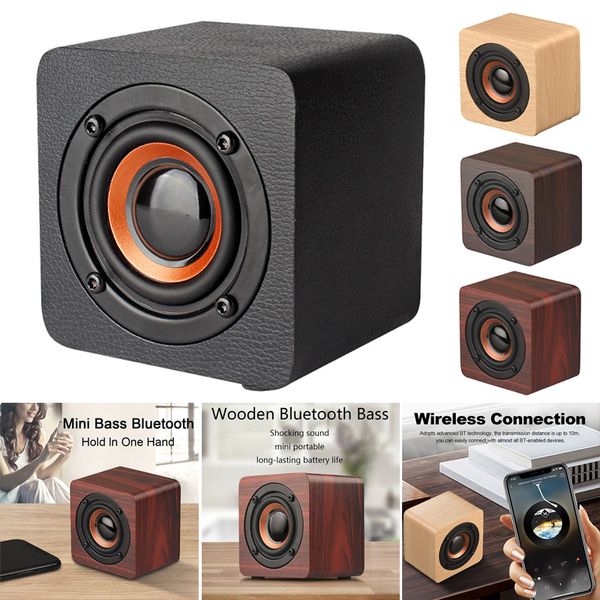 

portable retro wooden bluetooth speaker mini outdoor wireless bass loudspeaker multifunctional gk99
