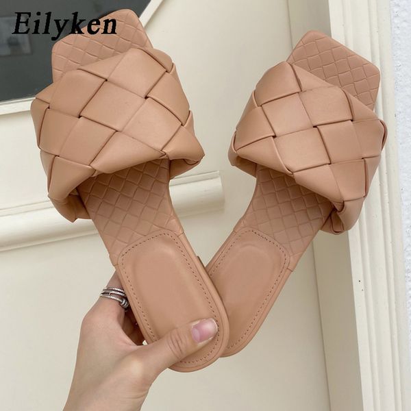 

eilyken 2020 summer network red stars explosive style braiding flat base slippers women outdoor leisure beach shoes sandals x1020, Black