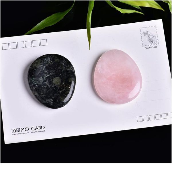 

1pc natural rock crystal rose quartz stone obsidian forget worry stone natural mineral diy gift home decoration reduce jllmta, Black