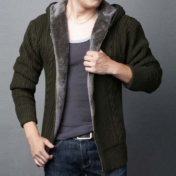 

2021 new male cardigan in thick winter big mesh fine cashmere wool sweater autumn hoodie black zipper 5xl rseg, White;black