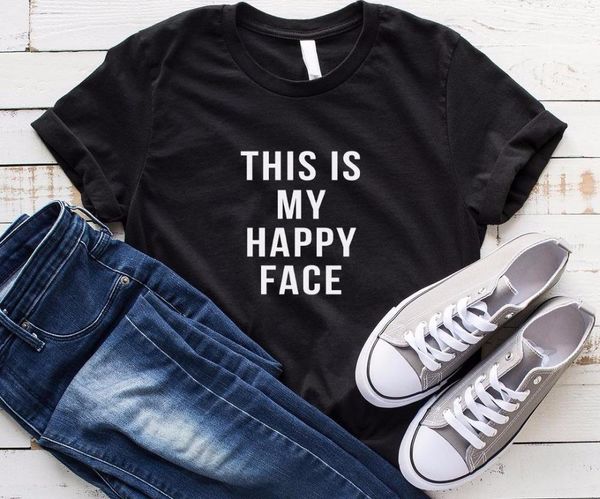 

this is my happy face women tshirt cotton casual funny t shirt for lady yong girl tee hipster drop ship s-251, White