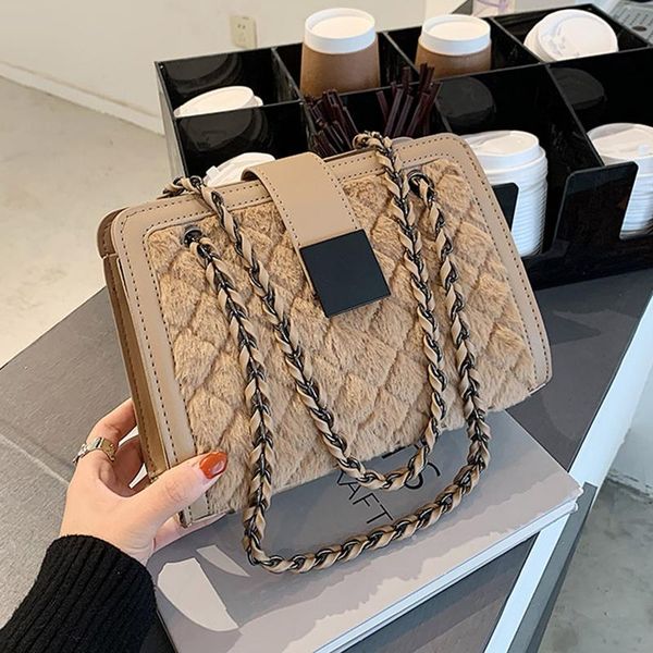

winter pu leather chain crossbody bags for women 2021 fashion handbags and purses female travel luxury trending cross body bag