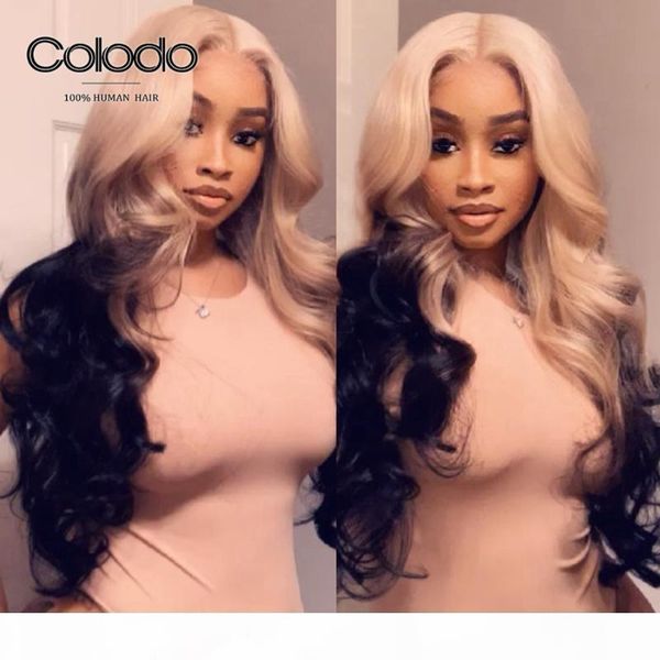 

colodo preplucked pink human hair wig remy brazilian blonde black wig transparet lace ombre purple human hair lace front wigs, Black;brown