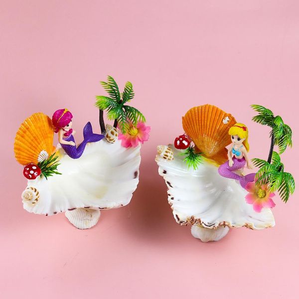 

natural sea shells cartoon mermaid ashtray soap holder nautical decor crafts jewelry storage box diy beach wedding decorations h jllikr