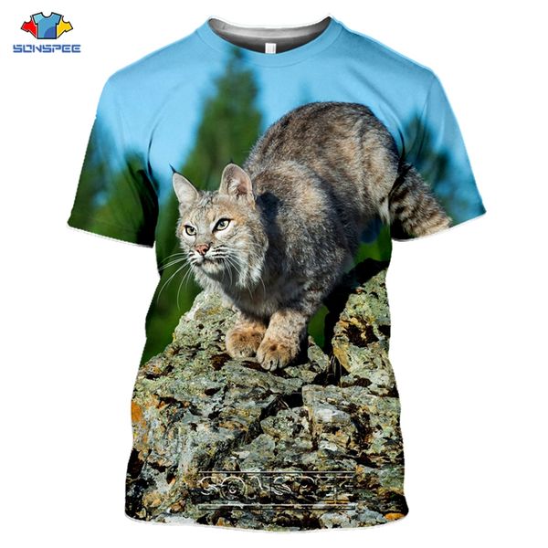 

animal lynx cat 3d print shirts funny humor aesthetic men clothing