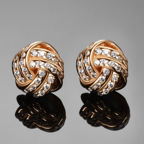 

stud luxury gold color 925 silver jewelry geometric earrings party earring with cubic zirconia fine jewlery, Golden;silver