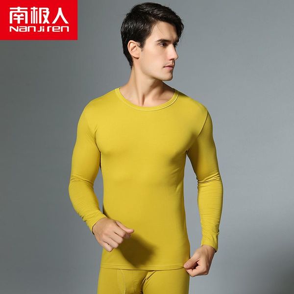 

men's thermal underwear nanjiren sets men warm casual modal stretch sanpdex long johns set male pajamas home clothes, Black;white