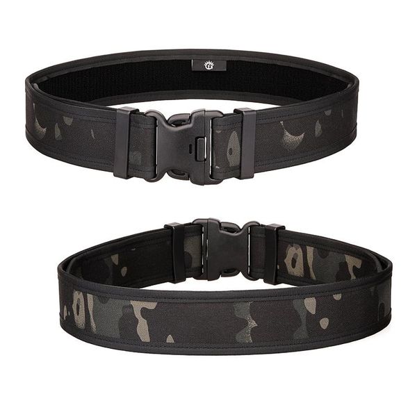 

tactical belt combat quick release buckle hunting outdoor sport molle waist kg-949, Black;gray