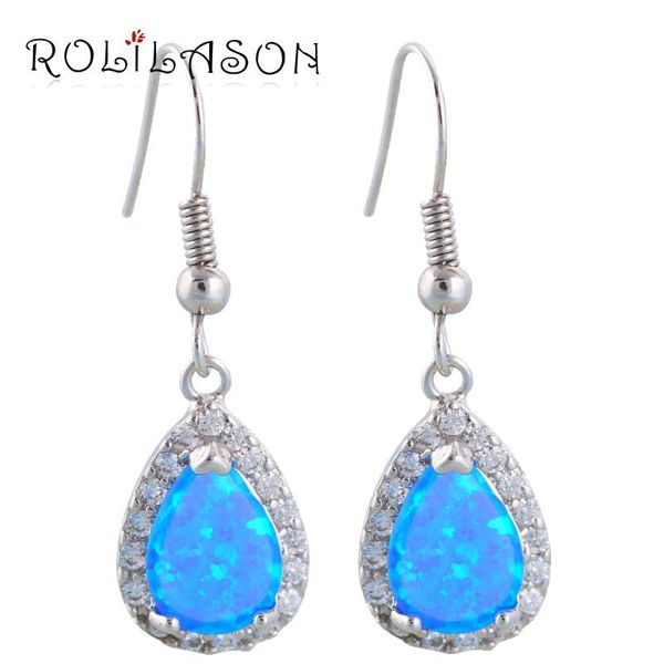 

dangle & chandelier classic gifts wholesale retail blue fire opal silver stamped earrings fashion jewelry oe134