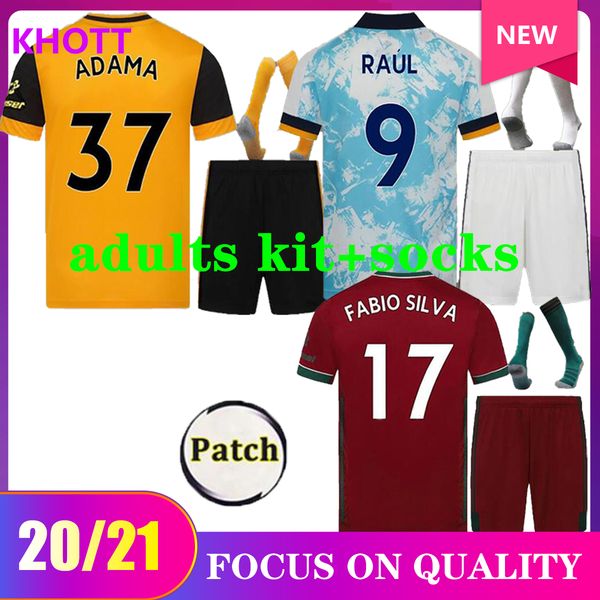 

20 21 волков raul трикотажных изделий футбола 2020 2021 adama диого j. коуди neto podence doherty j.otto дом вдали футбол рубашка мужчина, Black;yellow