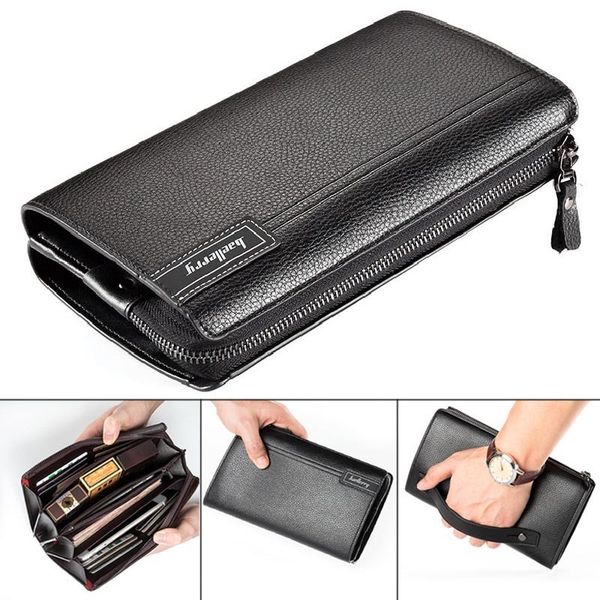 

new arrival men purse wallets storage bag handbag zipper large capacity for coin money cards business, Red;black