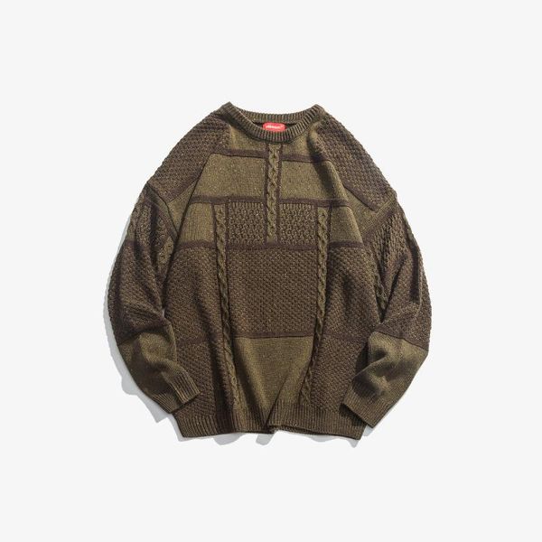 

men clothing winter vintage loose casual long sleeve knitted pullover sweater hip hop streetwear retro oversize couple sweaters, White;black