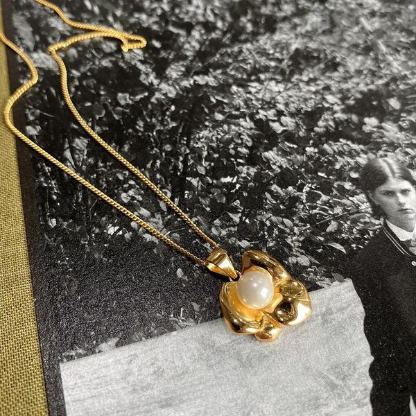 

925 sterling silver floral pearl choker necklace gothic punk designer runway t show club cocktail party boho japan korean ins q0531