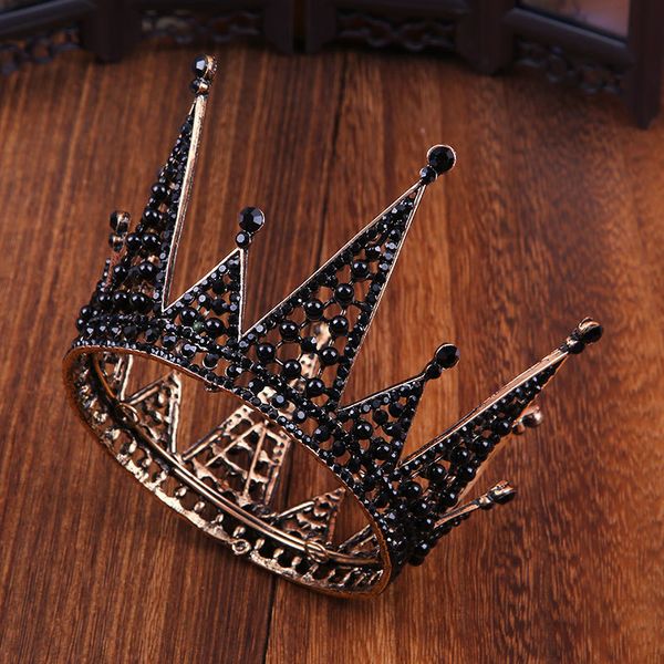 

роскошной черная корона свадебных свадебная головного убора атмосфера барокко круглого орнамент волос королевы, Silver