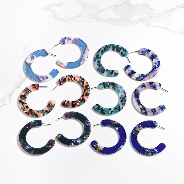 

big round c geometric earrings for women acrylic colorful striped brincos earrings bohemian earing simple jewelry gifts 2021, Golden;silver