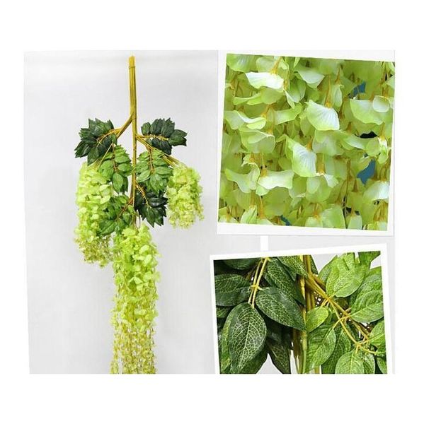 

7 colors elegant artificial silk flower wisteria flower vine rattan for home garden party wedding decoration 75cm and jllvma eatout
