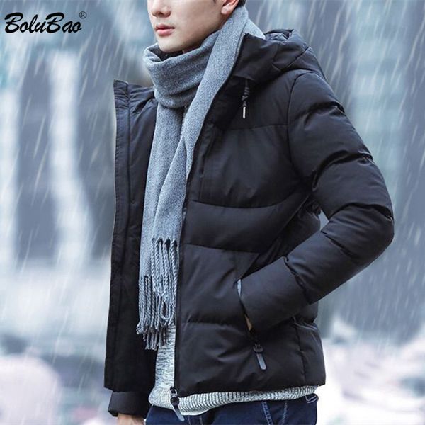 

bolubao fashion brand men printing jacket winter new men high street hooded outerwear trendy casual jackets coat male, Black