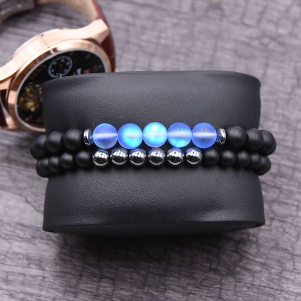 

men woman bead bracelet beaded black mantra prayer labradorite beadsbracelet for women and mens pulseras masculina
