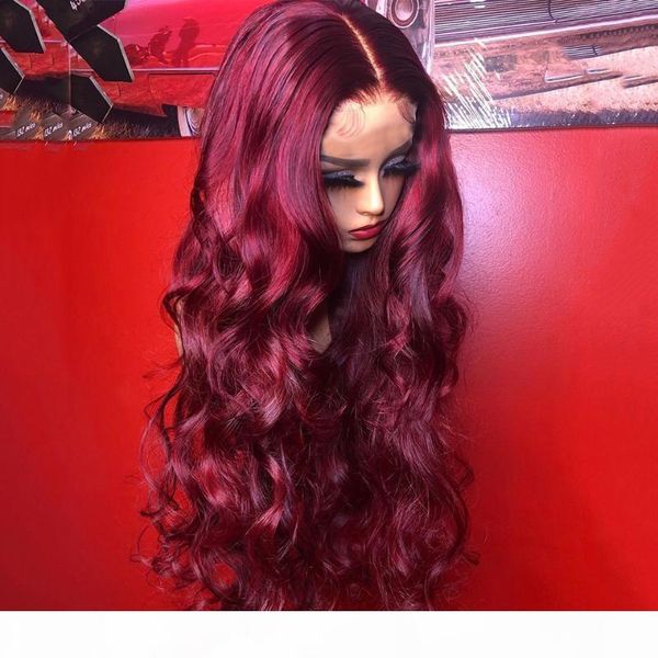 

13x1 t part body wave wig #99j color wig 150% human hair wigs for women brazilian remy hair pre plucked lace with baby, Black;brown