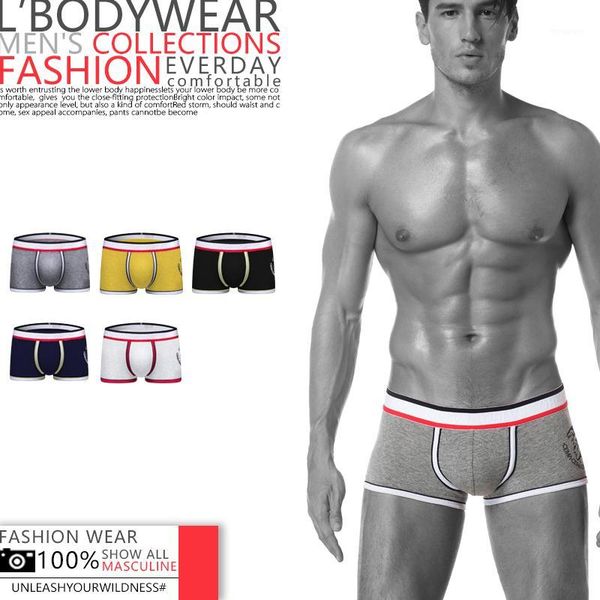 

elastic restoring force men underwear no side seam male boxers solid shorts breathable quick dry cotton male panties1, Black;white