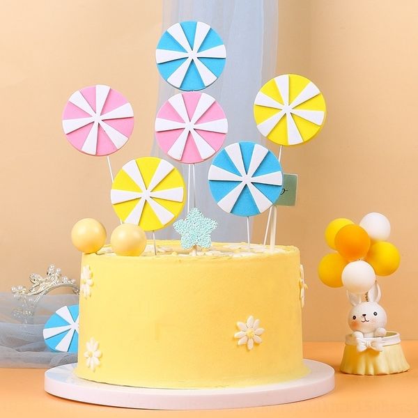 

oj2ix imitation sugar decoration baked party turning baking plug-in lollipop cake three-dimensional cakecake plug-in dessert table lollipop