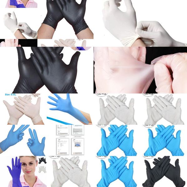 

100pcs/pack latex laboratory home gloves food factory disposable nitrile cleaning rubber tools for sale