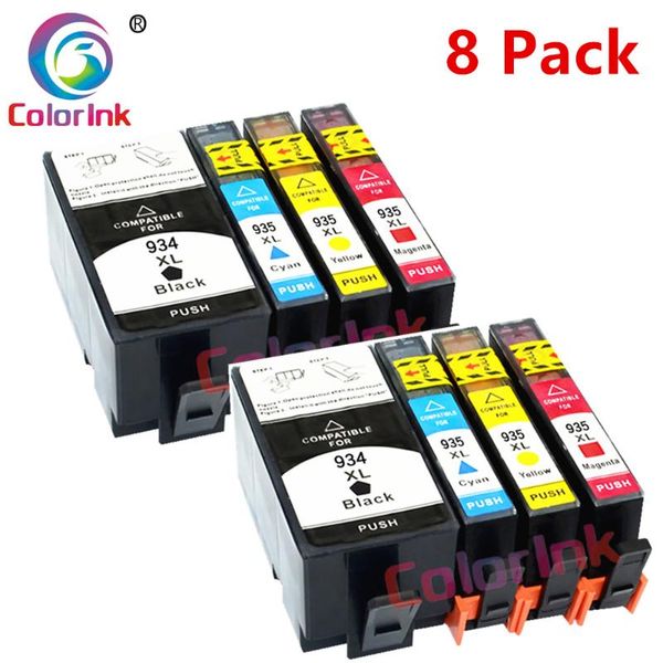 

colorink 8pk ink cartridge for 934xl 935xl officejet pro 6230 6830 6835 6812 6815 6820 printer ink