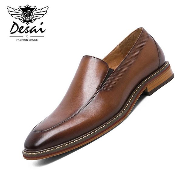 

десаи повседневная обувь мужчины real из натуральной кожи класса люкс ручной работы офиса формальное свадеб отдыха марка обувь бездельник me, Black